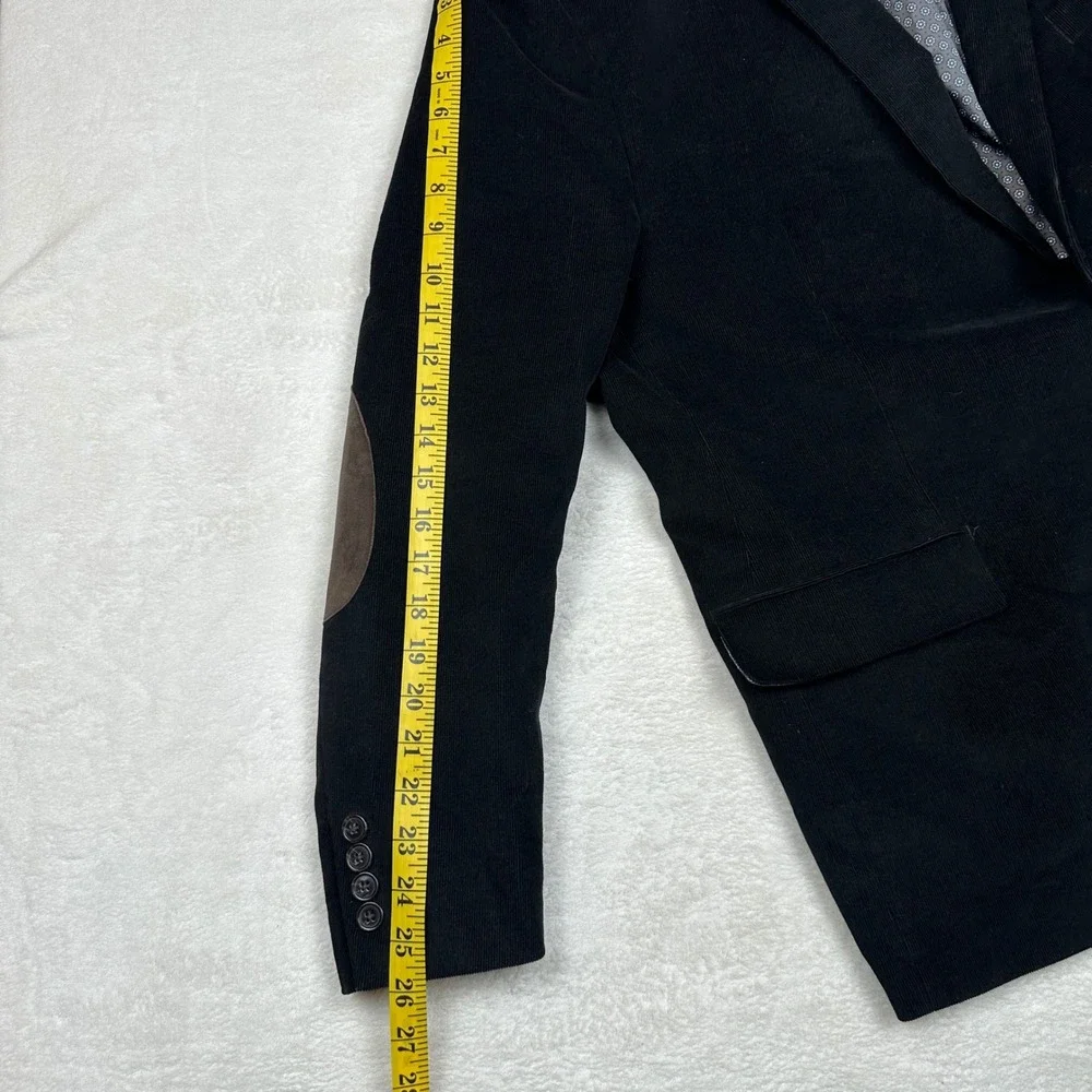 Lauren Ralph Lauren Men Black Corduroy Sport‎ Coat Blazer Elbow Patches Size XL
